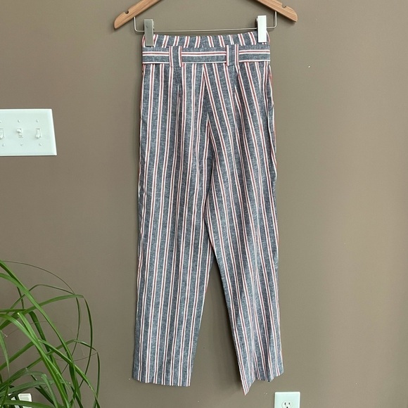 NWT Topshop High Waisted Belted Peg Trousers 0 - Picture 8 of 11